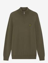 Lyle & Scott - Cotton Merino Quarter Zip Jumper - Megztinis su užtrauktuku - Chaki spalva
