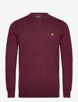 Lyle & Scott - Cotton Merino Crew Neck Jumper - Apvalios apykaklės megztinis - Burgundiška splava