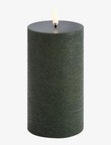 UYUNI Lighting - Led Pillar Candle, Olive Green, Rustic, 7,8X15,2 Cm - LED žvakė - Žalia