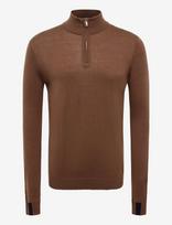 Mos Mosh Gallery - Mmgadam Soft Zip Turtle Neck Knit - Megztinis su užtrauktuku - Ruda