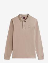 Tommy Jeans - Tjm Slim Placket Polo Ls Ext - Marškinėliai ilgomis rankovėmis - Smėlio