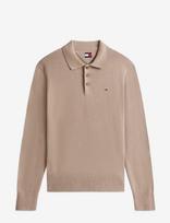 Tommy Jeans - Tjm Slim Essential Polo Swtr Ext - Polo marškinėliai ilgomis rankovėmis - Smėlio