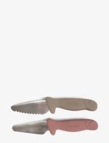 Filibabba - Knivsæt Til Børn - 2-Pak - Warm Grey + Rose - Stalo įrankiai - Marga / raštuota