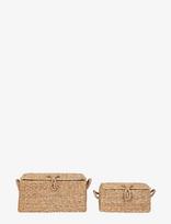 House Nordic - Tine - Baskets, Seagrass/Metal, Natural, Set Of 2 - Sandėliavimo krepšys - Smėlio