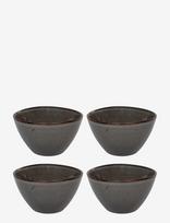 House Nordic - Hilde - Bowl, Ceramic, Grey/Brown Ø15X9 Cm, Set Of 4 - Pusryčių dubenėlis - Pilka
