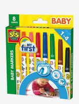 SES Creative - Baby Markers - 8 Colours - Spalvoti pieštukai - Marga / raštuota