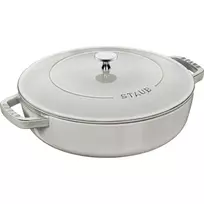 Staub Deep Braising Pan with Lid - 28cm, White Truffle