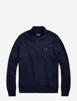 Polo Ralph Lauren - Cotton Quarter-Zip Mockneck Sweater - Megztinis su užtrauktuku - Tamsiai mėlyna