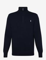 Polo Ralph Lauren - Cotton Quarter-Zip Mockneck Sweater - Megztinis su užtrauktuku - Tamsiai mėlyna