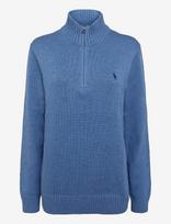 Polo Ralph Lauren - Cotton Quarter-Zip Mockneck Sweater - Megztinis su užtrauktuku - Mėlyna