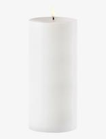 UYUNI Lighting - Outdoor Led Pillar Candle, White, 8,4X20 Cm - Vaškinė žvakė - Balta