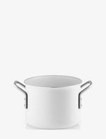 Eva Trio - White Line Pot 2.5 L 16 Cm Ceramic Slip-Let® Coating - Troškintuvas - Balta