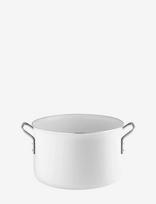 Eva Trio - White Line Pot 7.0 L 24 Cm Ceramic Slip-Let® Coating - Troškintuvas - Balta