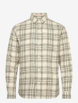 Anerkjendt - Akleif Cot/Lin Check Shirt - Languoti marškiniai - Chaki spalva