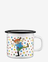Pippi Longstocking - Enamel Mug  2,5Dl Hoppsansa - Puodelis - Balta