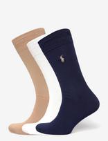 Polo Ralph Lauren - Mercerized Cttn-Mrcrzd Cttn Szd 3Pk - Įprastos kojinės - Balta