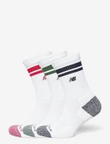 New Balance - Active Premium Stripe Crew Socks 3 Pack - Sportinės kojinės - Balta