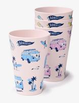 Puckator - Volkswagen Vw T1 Camper Bus Explore More Set Of 4 Rpet Picnic Cups 450Ml - Puodelis - Rožinė