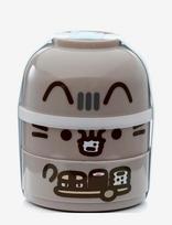 Puckator - Stacked Bento Box Lunch Box With Cutlery - Pietų dėžutė - Smėlio