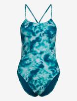 NIKE SWIM - Nike Hydrastrong Multi Print Cutout One Piece - Sportinis maudymosi kostiumėlis - Mėlyna