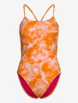 NIKE SWIM - Nike Hydrastrong Multi Print Cutout One Piece - Sportinis maudymosi kostiumėlis - Oranžinė