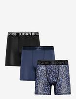 Björn Borg - Sports Microfiber Boxer 3P - Sportiniai bokser šortai - Marga / raštuota