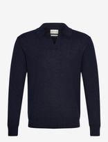 Gant - Linen Blend Polo - Polo marškinėliai ilgomis rankovėmis - Tamsiai mėlyna