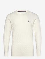 U.S. Polo Assn. - Mads Reg Cot Uspa M Knit - Apvalios apykaklės megztinis - Balta