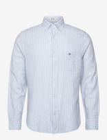 Gant - Reg Cotton Linen Stripe Shirt - Lininiai marškiniai - Mėlyna