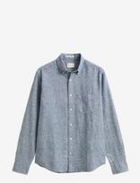 Gant - Reg Cotton Linen Shirt - Lininiai marškiniai - Mėlyna
