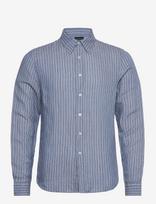 Lexington Clothing - Classic Hemp Striped Shirt - Lininiai marškiniai - Mėlyna