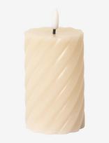 C'est Bon - Spiralled Led Pillar Candle - LED žvakė - Smėlio