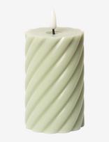C'est Bon - Spiralled Led Pillar Candle - LED žvakė - Žalia