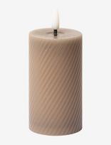 C'est Bon - Swirled Led Pillar Candle - LED žvakė - Pilka