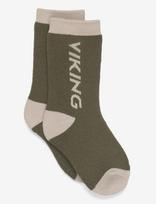 Viking - Play Wool Thermo Socks - Kūdikių kojinės - Chaki spalva