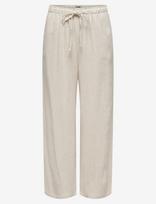 ONLY - Onlsiesta Mw Pull-Up Linen Bl Pnt Noos - Lininės kelnės - Smėlio