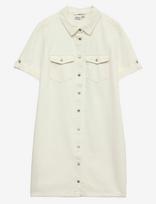 Vero Moda - Vmjennie Ss Short Denim Dress Ga Noos - Iki kelių ir midi suknelės - Balta