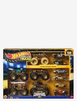 Hot Wheels - Monster Trucks Trophy Champions Collection, 5 1:64 Scale Toy Trucks & 6 Die-Cast Cars - Toy Vehicles - Marga / raštuota