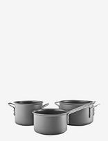 Eva Trio - Grey Line 3 Pcs. Cookware Set 1.8 L 2.5 L  3.8 L Ceramic Slip-Let® Coating - Puodų rinkinys - Pilka