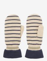 Becksöndergaard - Thin Striped Emerald Mittens - Kumštinės pirštinės - Kreminė spalva