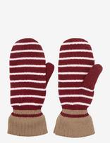 Becksöndergaard - Thin Striped Emerald Mittens - Kumštinės pirštinės - Raudona