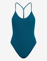 NIKE SWIM - Nike Swoosh Terry Towelling V Neck One Piece - Sportinis maudymosi kostiumėlis - Žalia