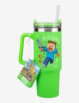 Paladone - Minecraft Green 900Ml Multiway Travel Cup Straw - Puodelis - Žalia