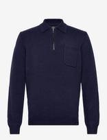 Clean Cut Copenhagen - Bryan Knitted Polo - Polo marškinėliai ilgomis rankovėmis - Tamsiai mėlyna