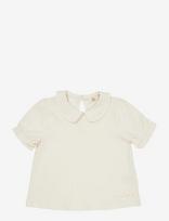 Copenhagen Colors - Solid Blouse W. Collar Ss - Palaidinės ir tunikos - Kreminė spalva