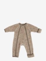 Smallstuff - Jumpsuit W. Zipper, Bouclé Merino Wool, Natur Melange - Kombinezonas - Smėlio