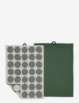 Södahl - Tea Towel Bubbles 2 Pcs - Virtuviniai rankšluosčiai - Žalia