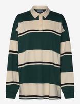 Weekday - Striped Oversized Polo Shirt - Marškinėliai ilgomis rankovėmis - Smėlio