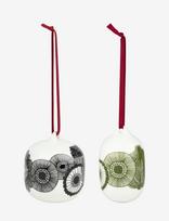 Marimekko Home - Siirtolapuutarha Ornament 2 Pcs - Kalėdiniai žaisliukai ir eglutės aksesuarai - Balta