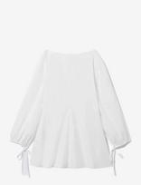 Weekday - Cotton Poplin Tie-Detail Mini Dress - Trumpa suknelė - Balta